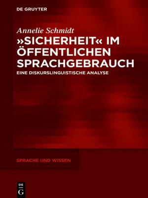 cover image of »Sicherheit« im öffentlichen Sprachgebrauch
